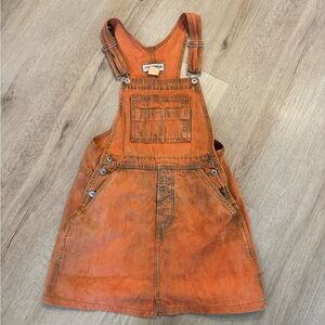 Londonjean overall skirt denim orange distressed
